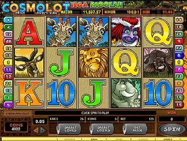 mega moolah free spins